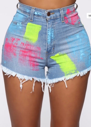 COLORED PAINTED SHORTS