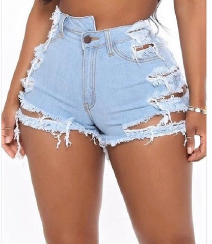 RIPPED JEAN SHORTS