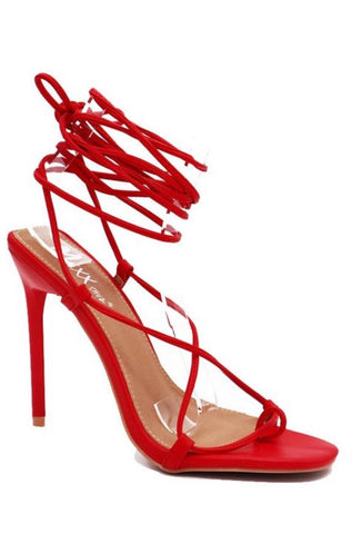 “LACE ME UP” RED HEEL